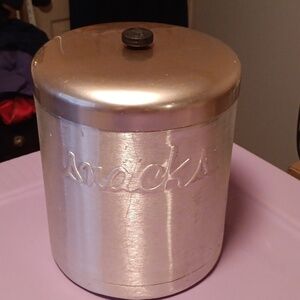 Collectable A.Heller vintage aluminum SNACK  canister.